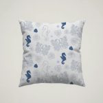 Beauty & Romance Cushion - Blue Cameo & Roses, Fans